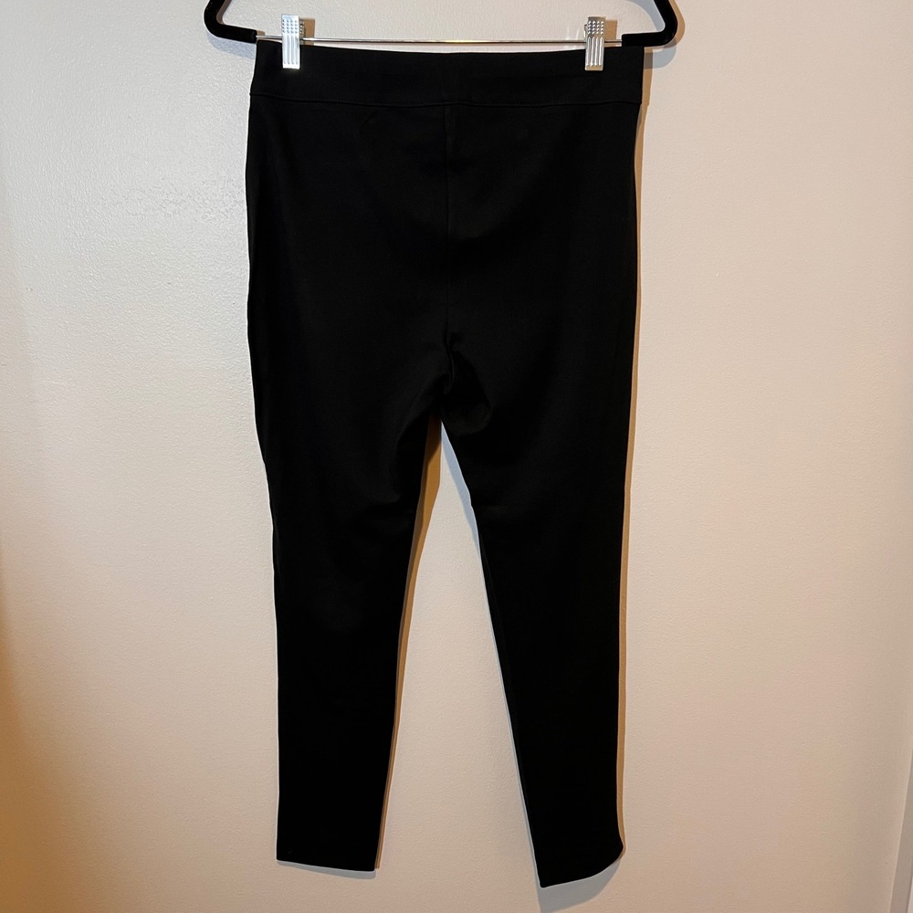Chicos Black Knit Ankle Ponte Pants Slimming Minimalist‎ Easy Wear EUC 1R/Med/8R - Picture 9 of 12